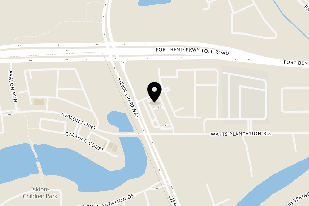 Map showing the location of Kolache 360 Bakehouse Cafe on 5316 Sienna Pkwy #100 in Missouri City